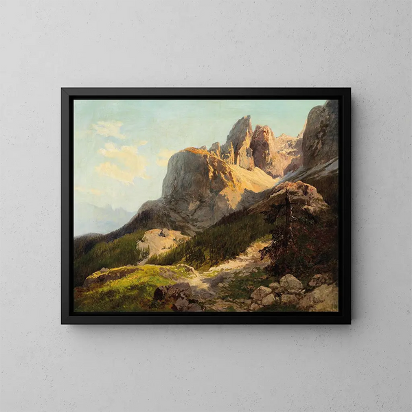 i Dolomitterne - Konrad Petrides — indrammet kunstværk på væggen