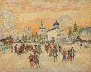 Konstantin Alexeevich Korovin - After a festive service.webp