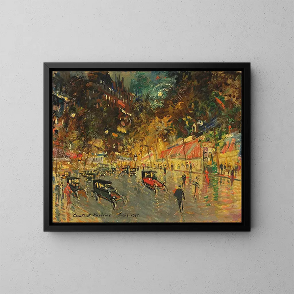 Grands Boulevards Richelieu-Drouot - Konstantin Alexeïevitch Korovine | Reproduction — indrammet kunstværk på væggen