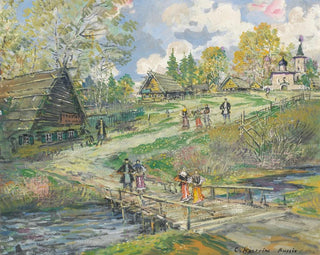 Landsby scene - Konstantin Alexeïevitch Korovine — visning af kunstværket