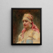 Portrait af en pige - Konstantin Egorovich Makovsky — indrammet kunstværk på væggen