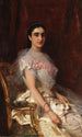 Portrait af en elegant med en vifte - Konstantin Egorovich Makovsky — visning af kunstværket