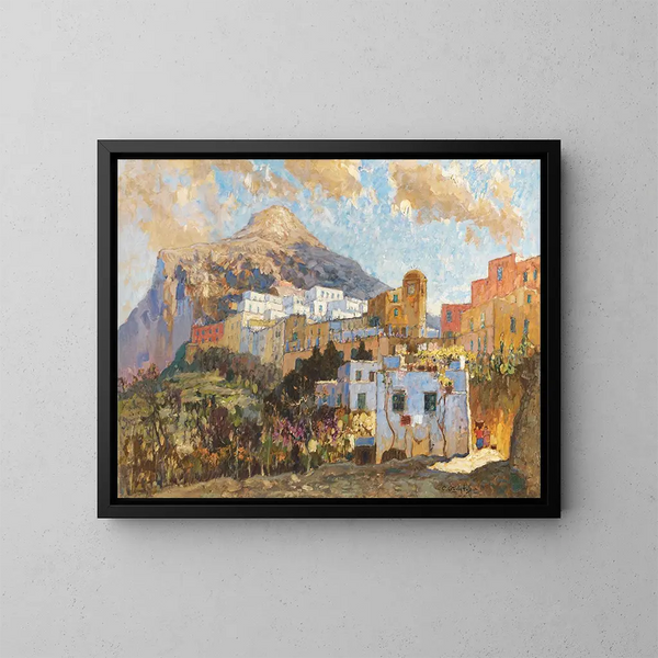 Vue de Capri - Konstantin Ivanovich Gorbatov — indrammet kunstværk på væggen