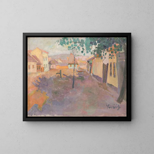 Rue courte à Košice - Konstantin Korovin — indrammet kunstværk på væggen