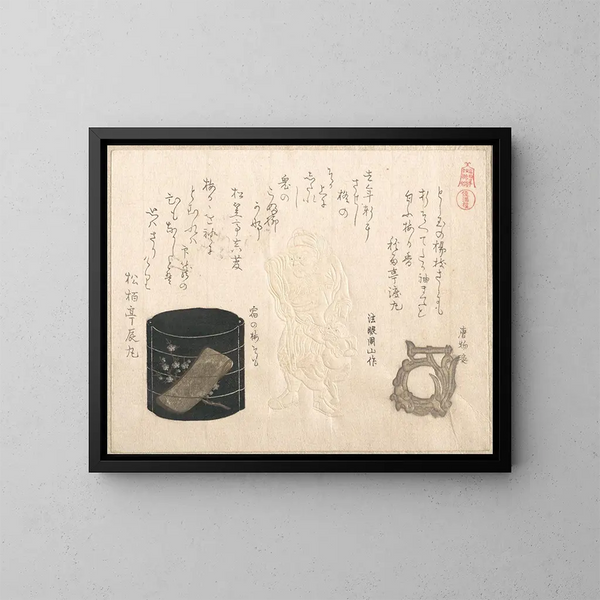 Inrō og netsuke - Kubo Shunman — indrammet kunstværk på væggen