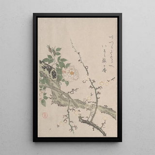 Kubo Shunman - Roses and Plum Blossoms.webp