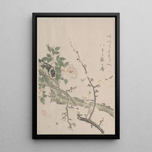 Kubo Shunman - Roses and Plum Blossoms.webp