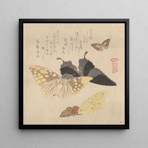 Maleri Le Manuel de peinture de la nuée de papillons Guncho Gafu 4 - Kubo Shunman | Kunsttryk
