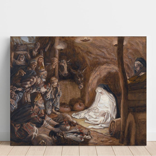 Reproduktion af maleriet L'adoration des bergers - James Tissot