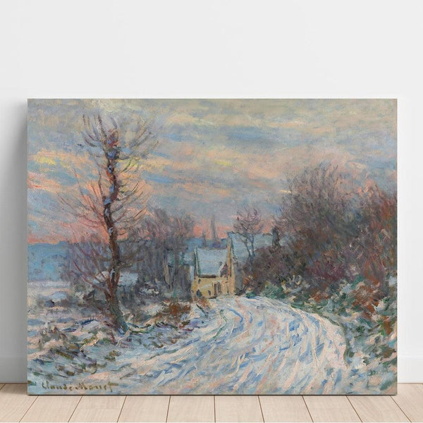 Reproduktion af maleriet af Giverny om vinteren - Claude Monet
