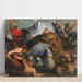 Reproduktion af maleriet af Jagt på tiger, løve og leopard - Elev af Peter Paul Rubens