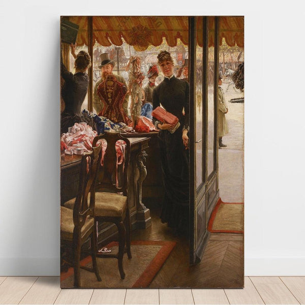 Reproduktion af maleriet La Demoiselle de Magasin - James Tissot