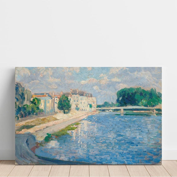 Reproduktion af maleriet La Marne à Lagny - Henri Lebasque