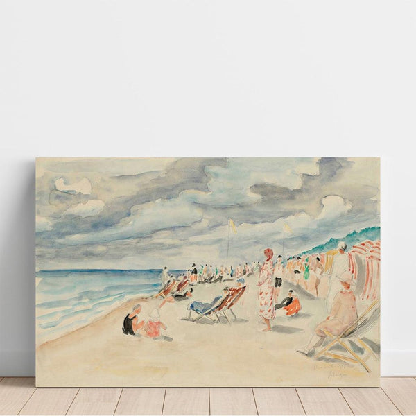 Reproduktion af maleriet La Plage de Deauville - Henri Lebasque