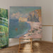 Reproduktion af maleriet La Plage et la Falaise d'Amont - Claude Monet