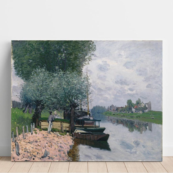 Reproduktion af maleriet La Seine nær Bougival - Alfred Sisley