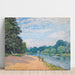 Reproduktion af maleriet La Tamise med Hampton Church - Alfred Sisley