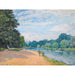 Reproduktion af maleriet La Tamise med Hampton Church - Alfred Sisley