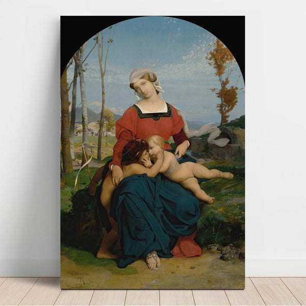 Reproduktion af maleriet La Vierge, L'Enfant Jésus og Saint Jean - Jean-Léon Gérôme