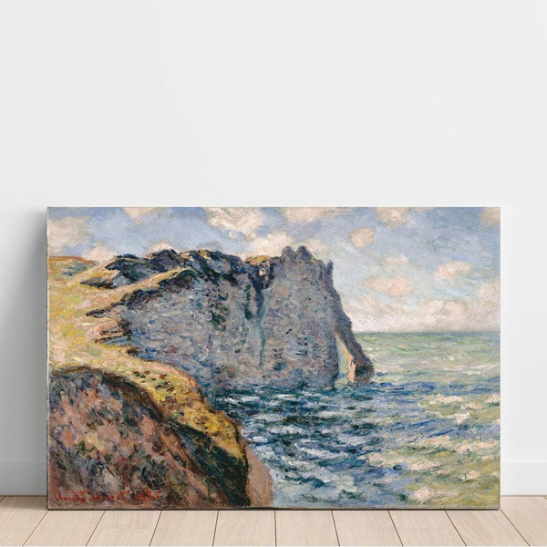 Reproduktion af maleriet af maleriet La falaise d'Aval, Étretat - Claude Monet