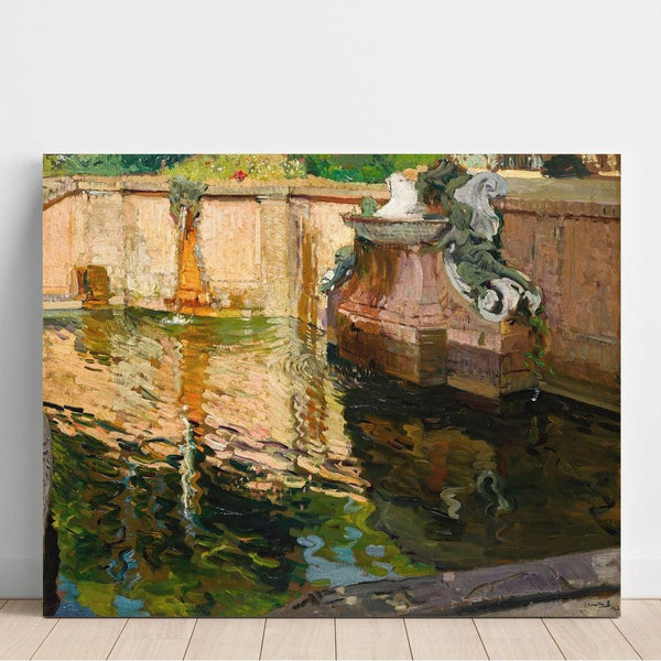 Reproduktion af maleriet La fontaine aux chevaux, La Granja - Joaquín Sorolla