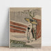 Reproduktion af maleriet La unge pige med en stående heron under en pile - Suzuki Harunobu