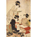 Reproduktion af maleriet La leçon de calligraphie - Kitagawa Utamaro