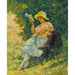 Reproduktion af maleriet La lecture au jardin - Henri Lebasque