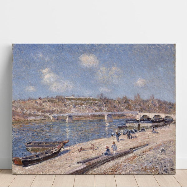 Reproduktion af maleriet La plage à Saint-Mammès - Alfred Sisley