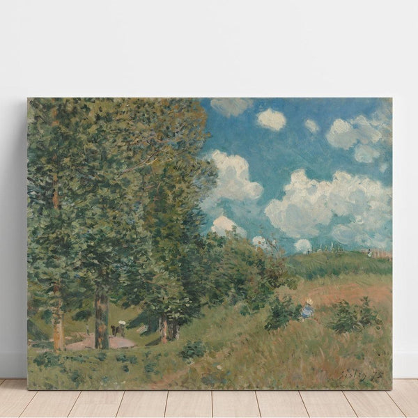 Reproduktion af maleriet La route de Versailles à Saint-Germain - Alfred Sisley