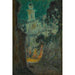 Reproduktion af maleriet af maleriet Gaden ved måneskin, Villefranche-sur-mer - Henri Le Sidaner