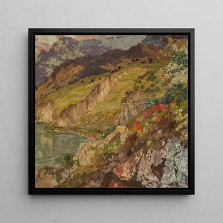 Lac alpin et rose alpine - Hugo Hodiener