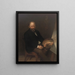 Selvportræt af kunstneren i hans atelier - Lars Gustaf Sellstedt — indrammet kunstværk på væggen