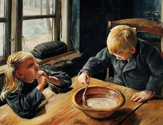 Laurits Andersen Ring - En Dreng og en Pige ved Middagsmaden.webp