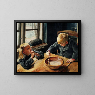 Laurits Andersen Ring - En Dreng og en Pige ved Middagsmaden.webp