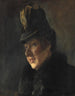 Portrait af en ung kvinde i pelskravejakke og hat med refleks - Laurits Andersen Ring — visning af kunstværket