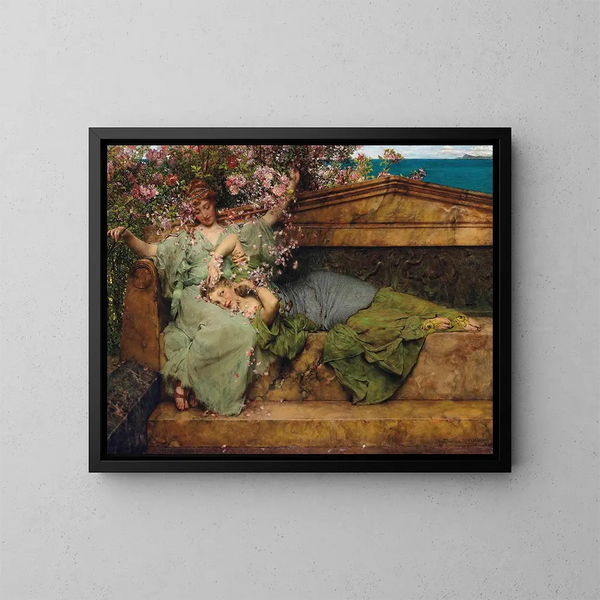I en rosenhave - Lawrence Alma-Tadema — indrammet kunstværk på væggen