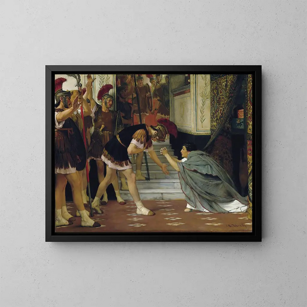 Proklamation af kejser Claude - Lawrence Alma-Tadema — indrammet kunstværk på væggen