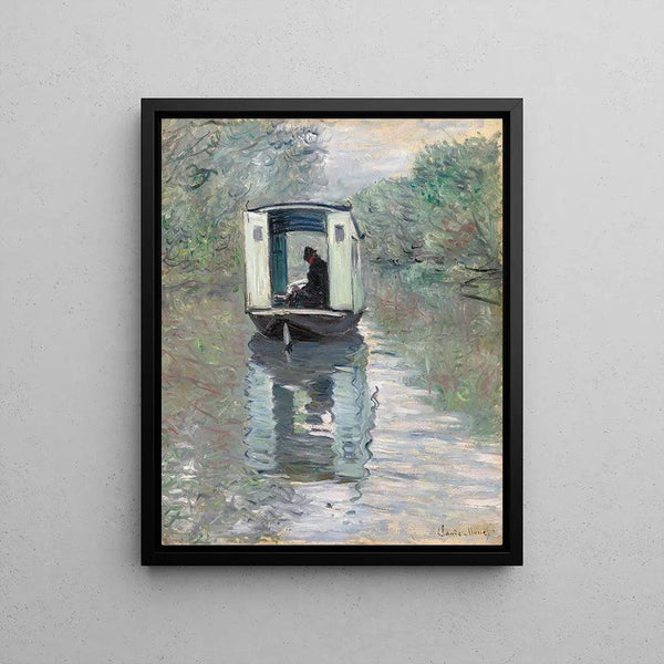 Reproduktion af maleriet Le Bateau-Atelier - Claude Monet