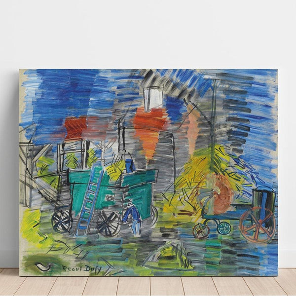 Reproduktion af maleriet Le Dépiquage Bleu - Raoul Dufy