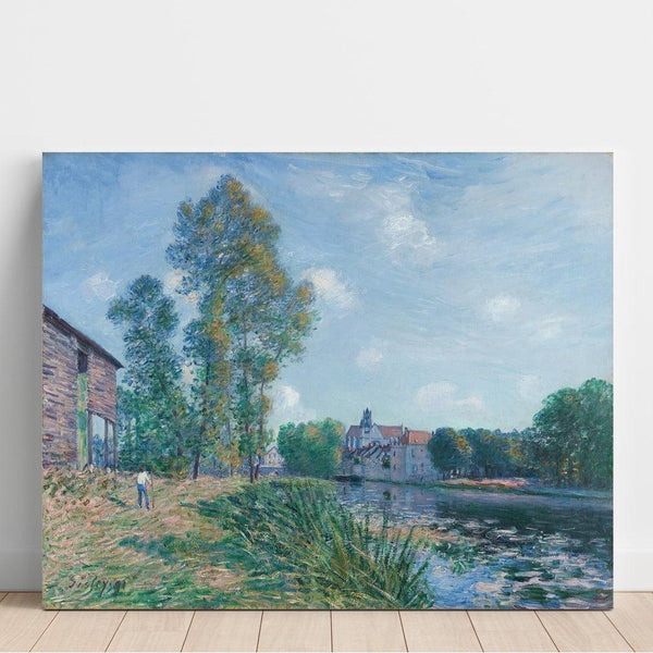 Reproduktion af maleriet Le Loing i Moret, om Sommeren - Alfred Sisley