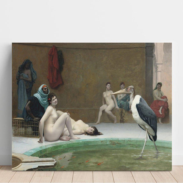 Reproduktion af maleriet Le Marabout dans le bain du Harem - Jean-Léon Gérôme