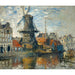 Reproduktion af maleriet Le Moulin à vent sur l'Onbekende Gracht, Amsterdam - Claude Monet