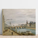 Reproduktion af maleriet af Le Pont au Change, set fra quai de Gesvres - Jean-Baptiste-Camille Corot
