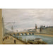 Reproduktion af maleriet af Le Pont au Change, set fra quai de Gesvres - Jean-Baptiste-Camille Corot