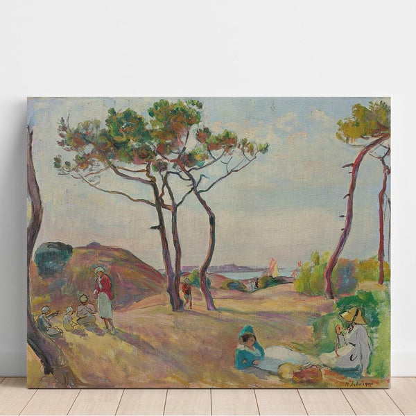 Reproduktion af maleriet Le Pradet, les Pins sur la Plage - Henri Lebasque