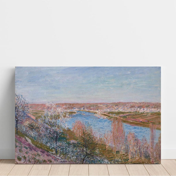 Reproduktion af maleriet af maleriet Le Village de Champagne au Coucher du Soleil, Avril - Alfred Sisley