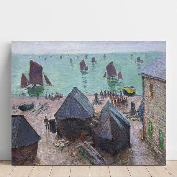 Reproduktion af maleriet Le départ des bateaux, Étretat - Claude Monet
