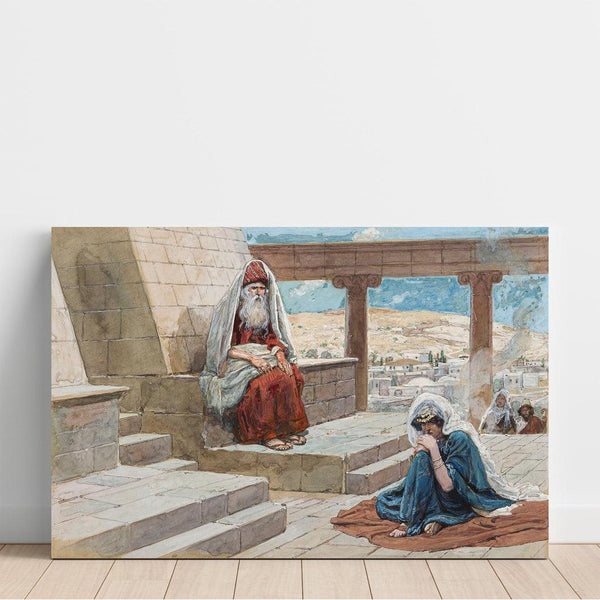 Reproduktion af maleriet Le grand prêtre og Hannah - James Tissot