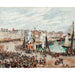 Reproduktion af maleriet Le marché aux poissons, Dieppe; temps gris, le matin - Camille Pissarro